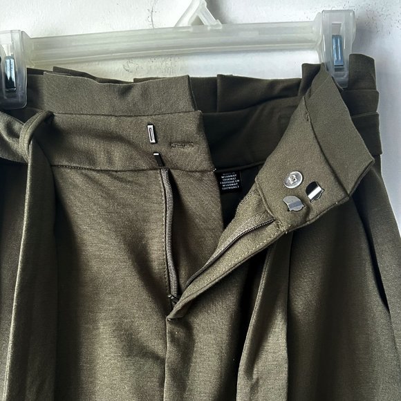 New! High-Waisted Paperbag Mini Safari color Skirt, Size M - Picture 10 of 16